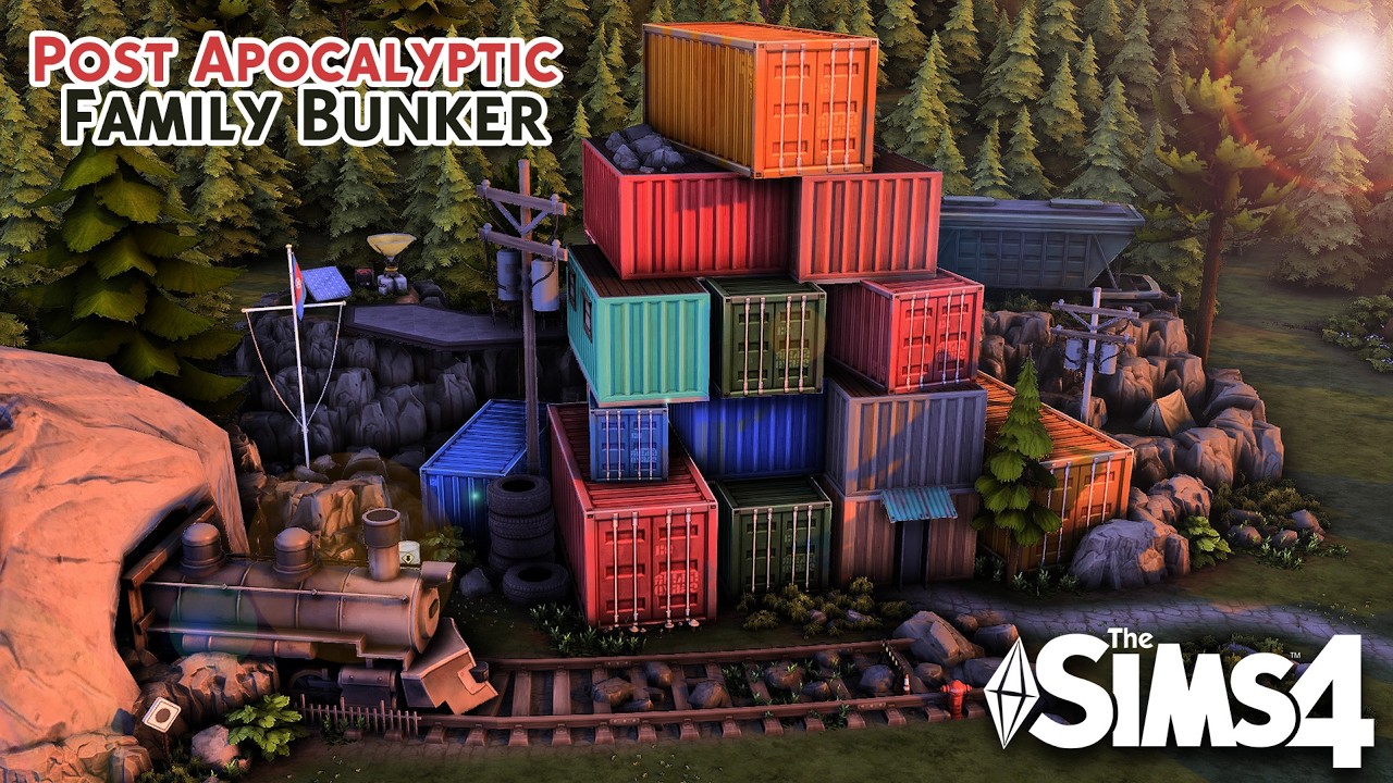 Post Apocalyptic Family Bunker🤍🏚️for 8 sims🐶Speedbuild & Voiceover (No CC)