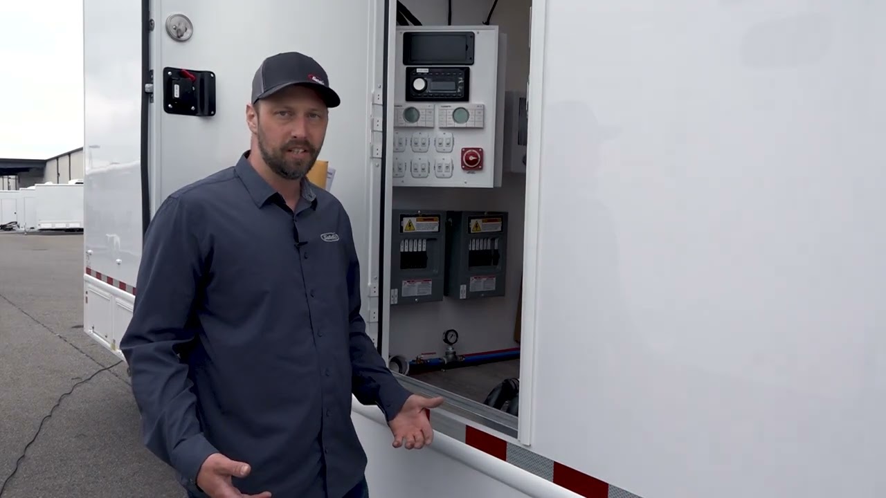 Satellite Suites 8' Wide Trailers Service Room & Electrical Hook-ups | Satellite Industries