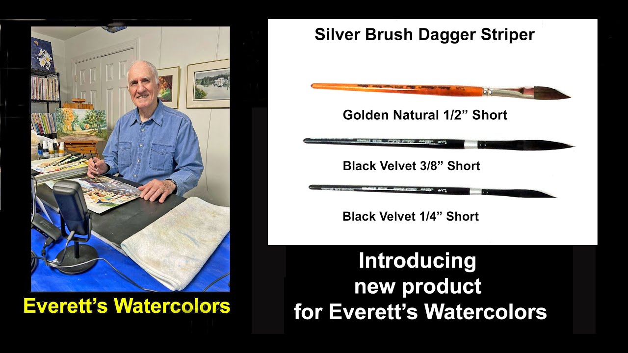 Introducing Silver Brush Dagger Striper for Watercolor painting #Daggerbrush #Striperbrush