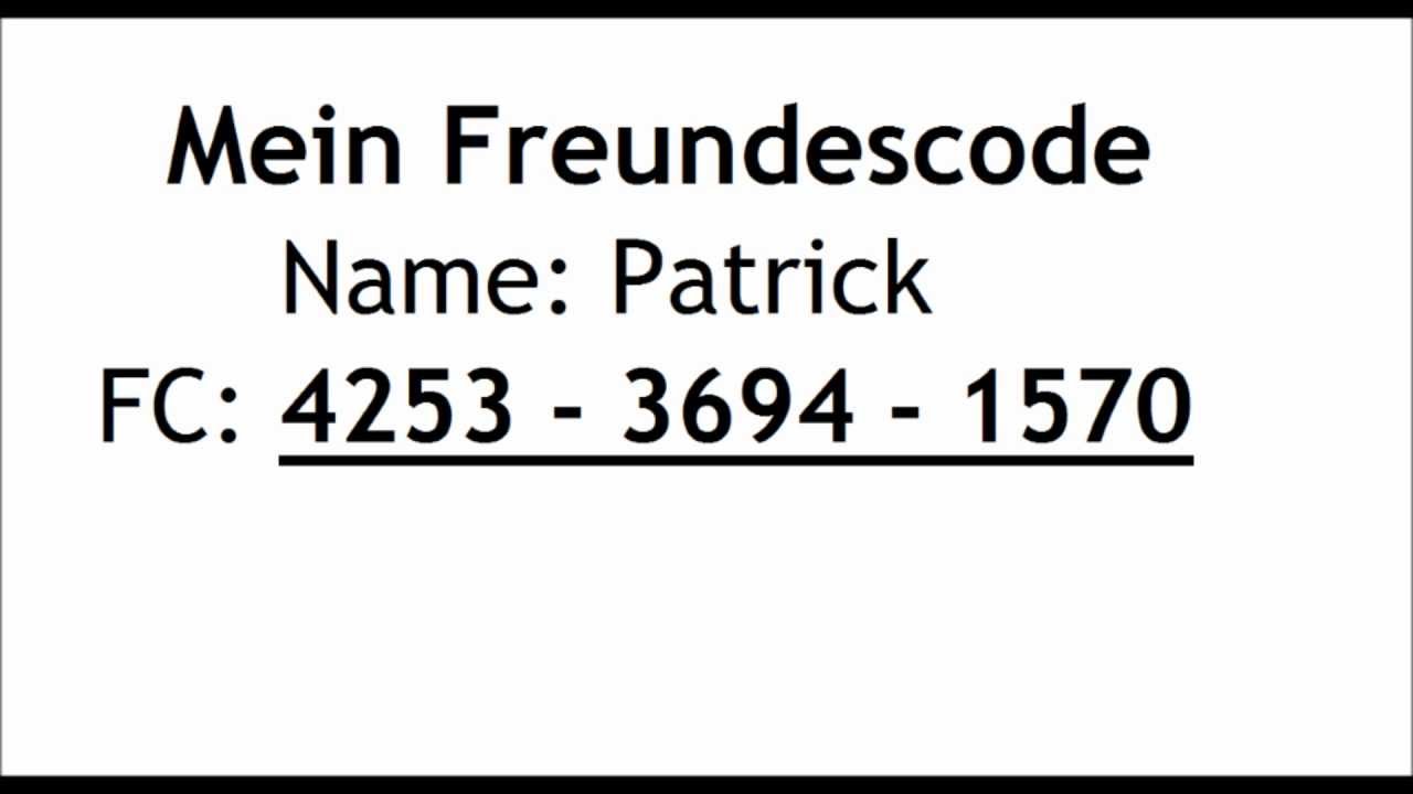 Mein Nintendo 3DS Freundescode