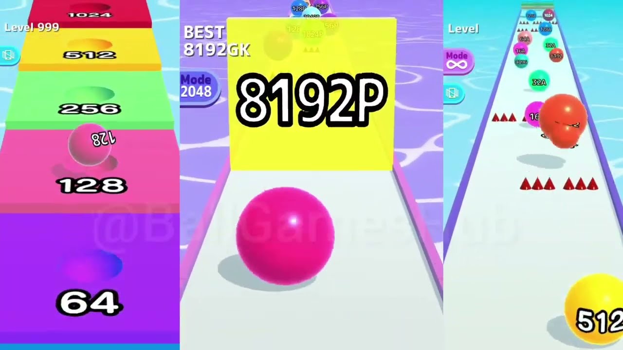 Ball Run 2048, Infinity Mode, Ball Run Infinity Gameplay | Ball Games Hub LIVE 🔴 24/7
