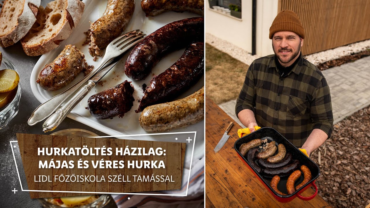 Disznótoros 2. 🔥 Hurkatöltés házilag: májas és véres hurka 🔥 - Lidl Főzőiskola Széll Tamással