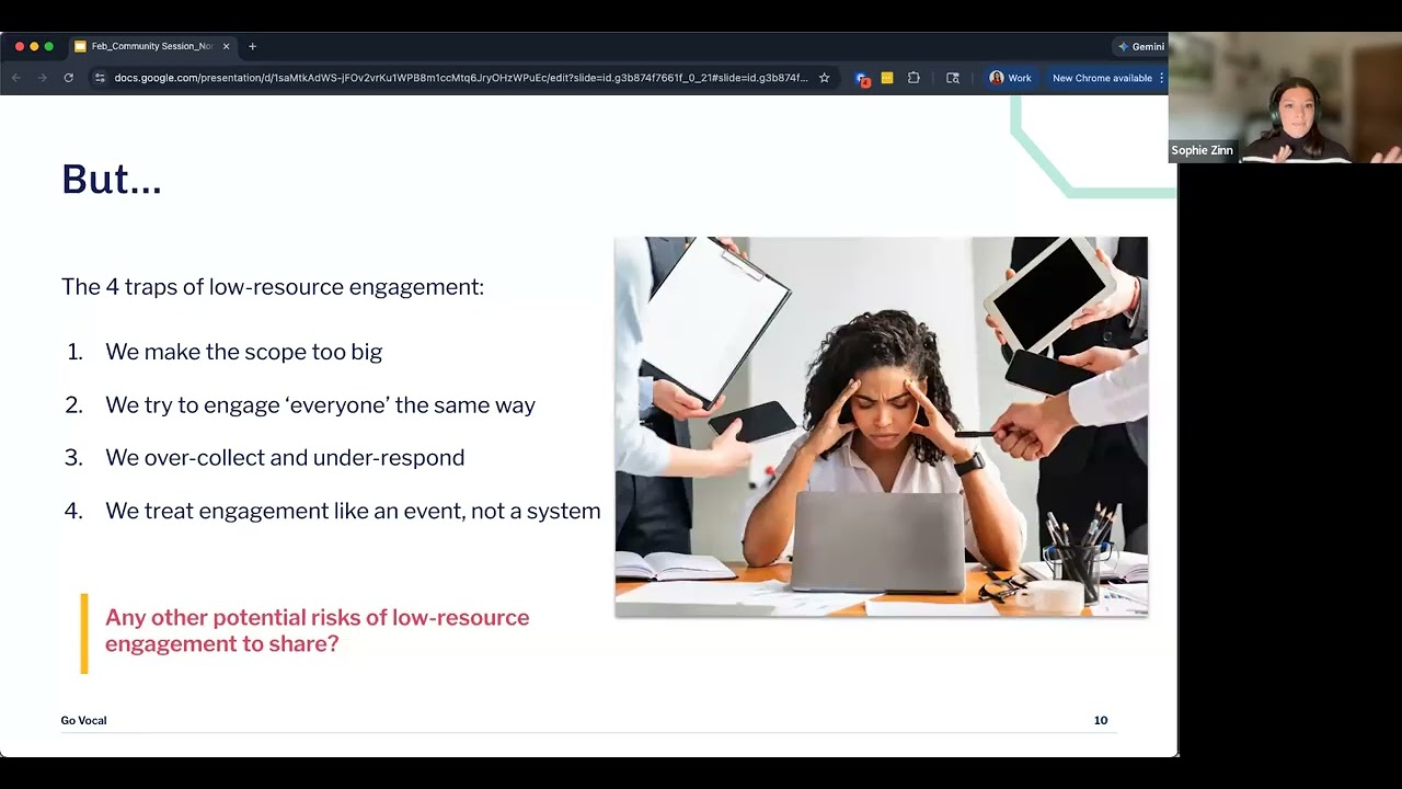 Feb Community Session (NorthAm): How to do engagement with limited resources