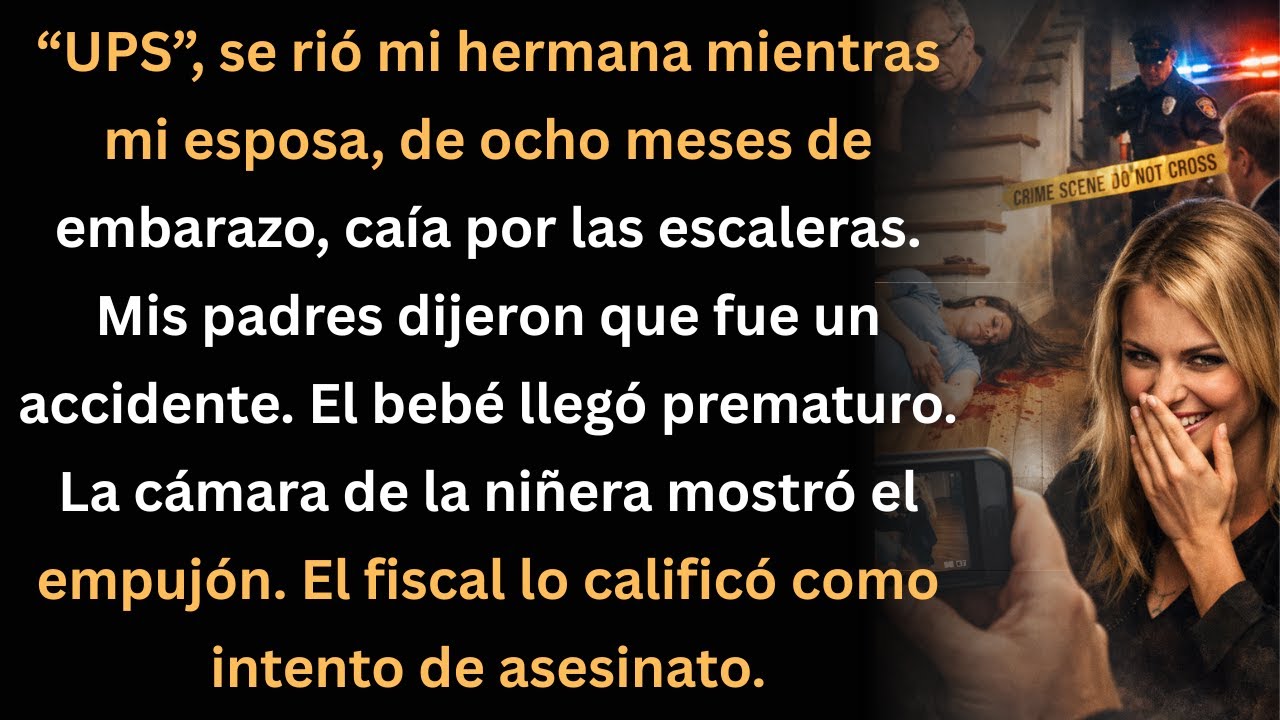 Mi hermana dijo “ups” y mi esposa embarazada cayó: la cámara lo grabó todo.