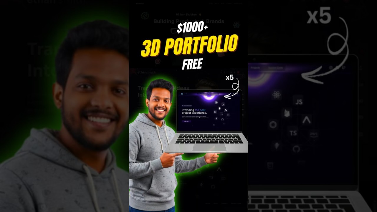 $1000+ 3D Portfolio Websites - FREE to Download 💻🔥 #3DPortfolio #FreeSourceCode #PortfolioWebsite