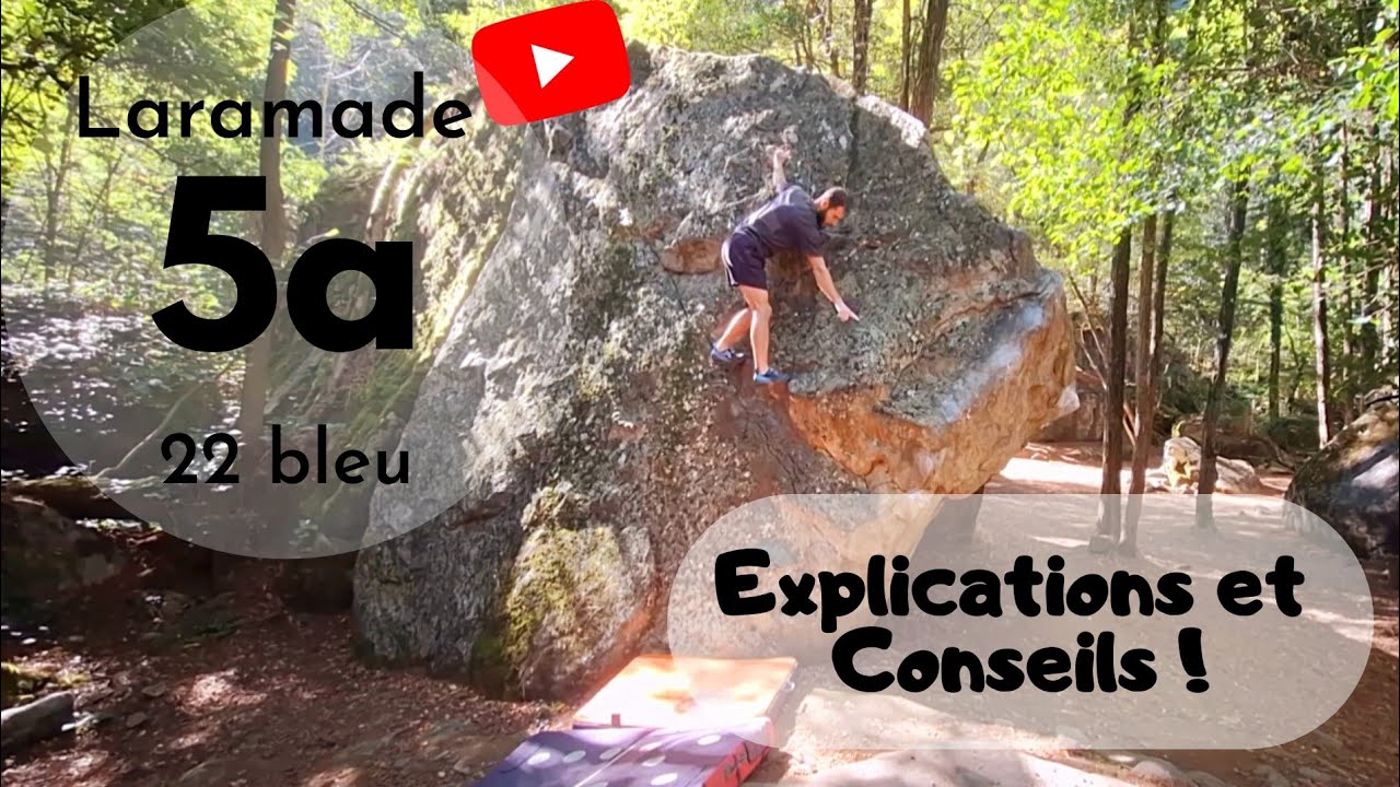 Explication de bloc à Laramade (bloc bleu n°22 - 5a)