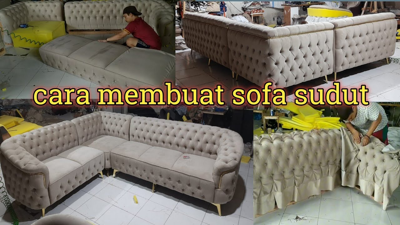 Cara Membuat sofa | Membuat sofa leter L model kancing