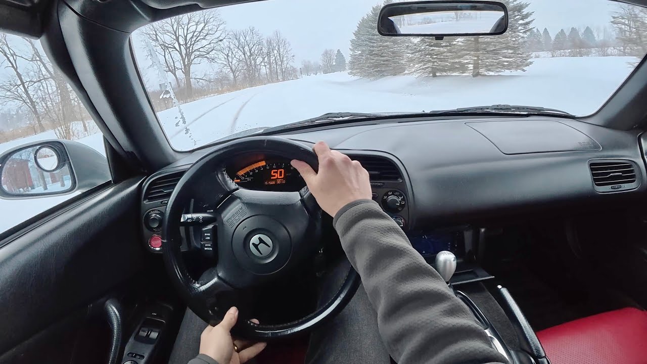 2001 Honda S2000 (AP1) - POV Winter Drive (Binaural Audio)