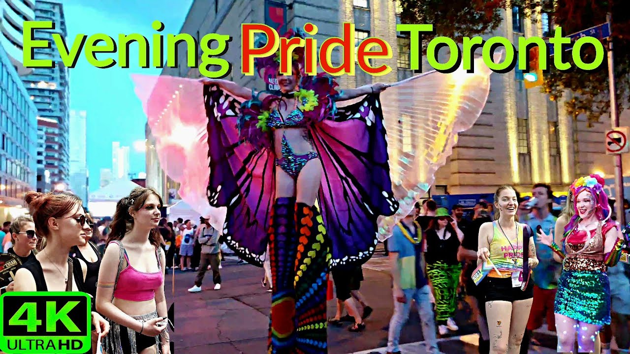 【4K】PLEASANT EVENING TORONTO WALK THROUGH PRIDE PARADE CANADA