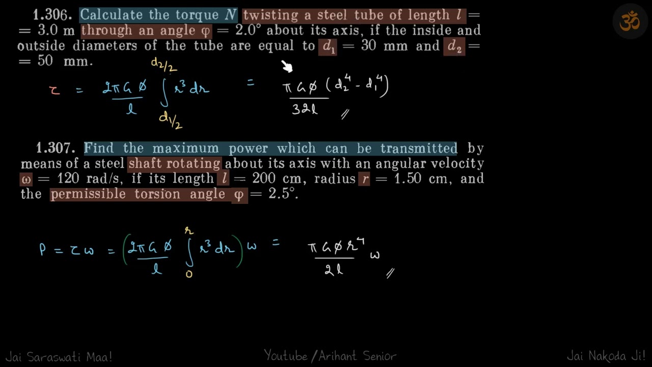1.306, 1.307 | Irodov Solutions | Mechanics