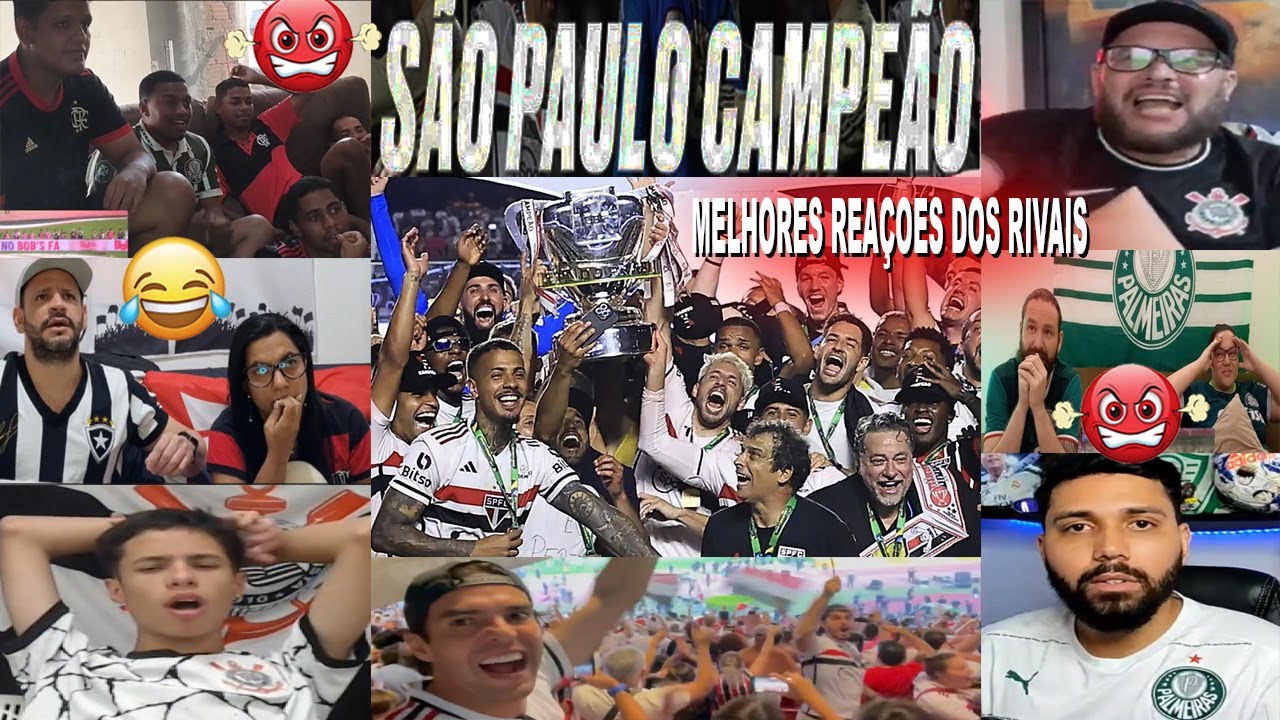 MELHORES REAÇOES DOS RIVAIS AO SÃO PAULO CAMPEÃO X FLAMENGO COM DORIVAL E GOL DO NESTOR