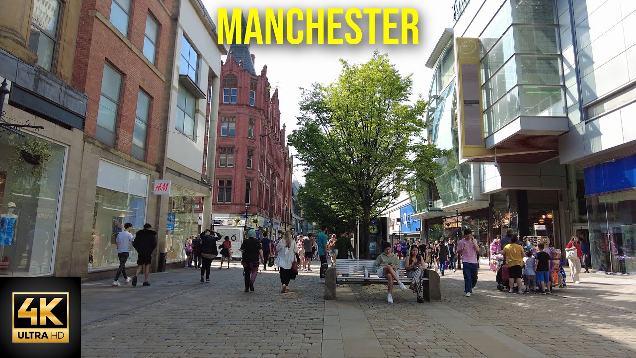 🇬🇧SUNNY DAY IN MANCHESTER - UK 4K WALKING TOUR🇬🇧