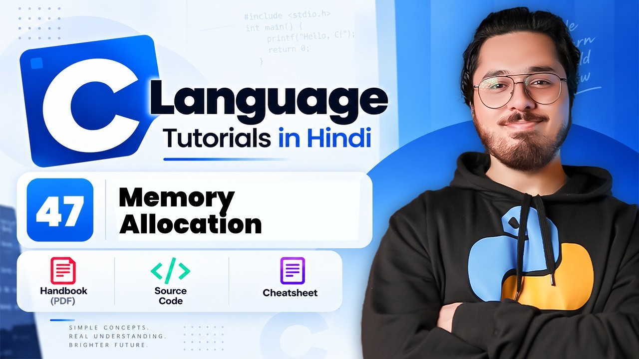 Dynamic Memory Allocation Malloc Calloc Realloc & Free(): C Tutorial In Hindi #47
