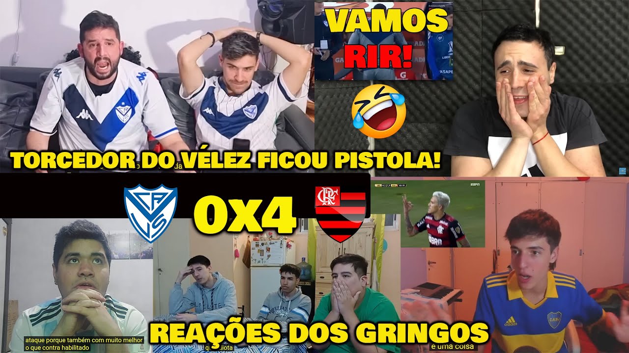 VAMOS RIR! REAÇÕES TORCEDOR DO VÉLEZ FICOU REVOLTADO COM GOLEADA! VÉLEZ 0x4 FLAMENGO.