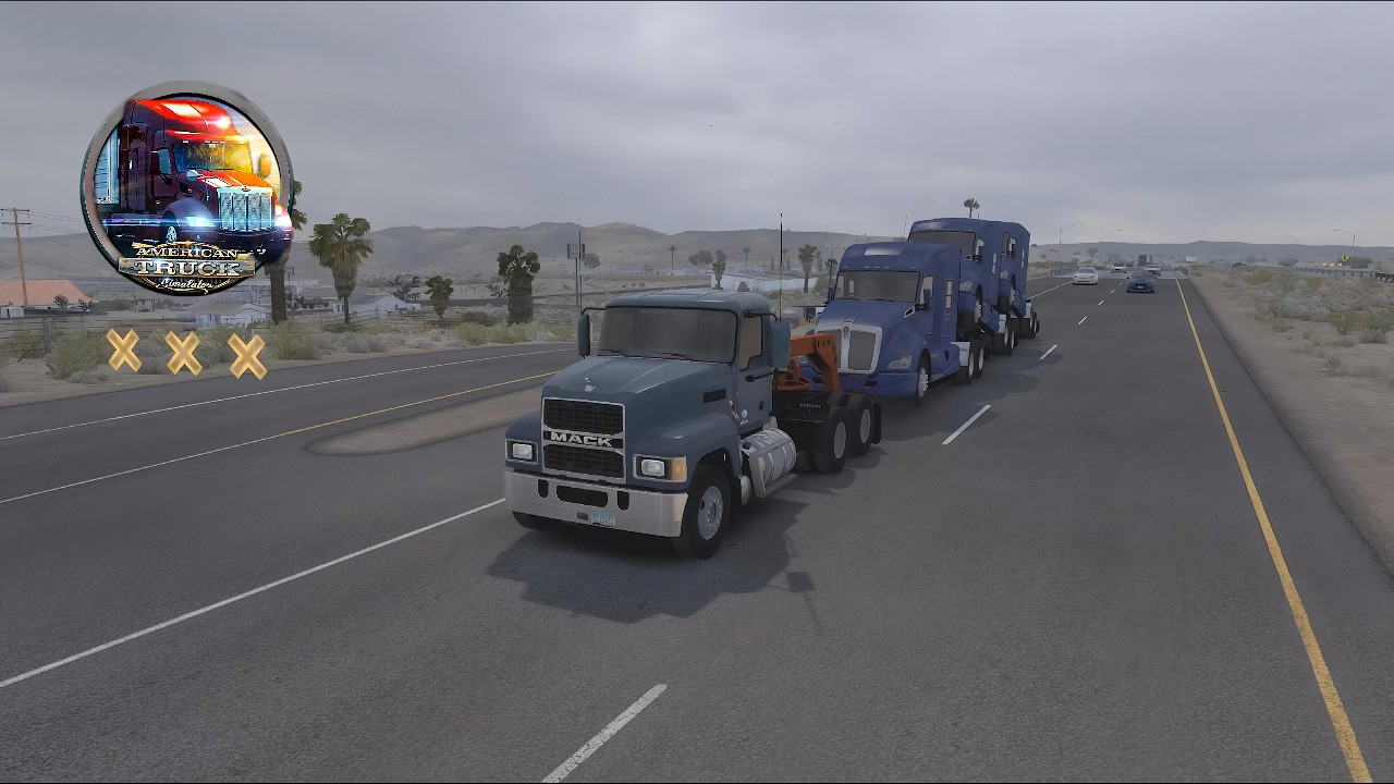 American Truck Simulator Transportando Caminhões - 4K