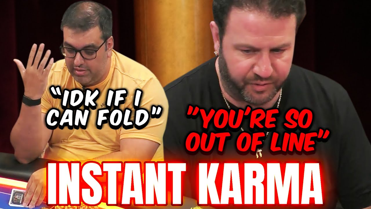 INSTANT KARMA on Poker Table After Sickening Slowroll