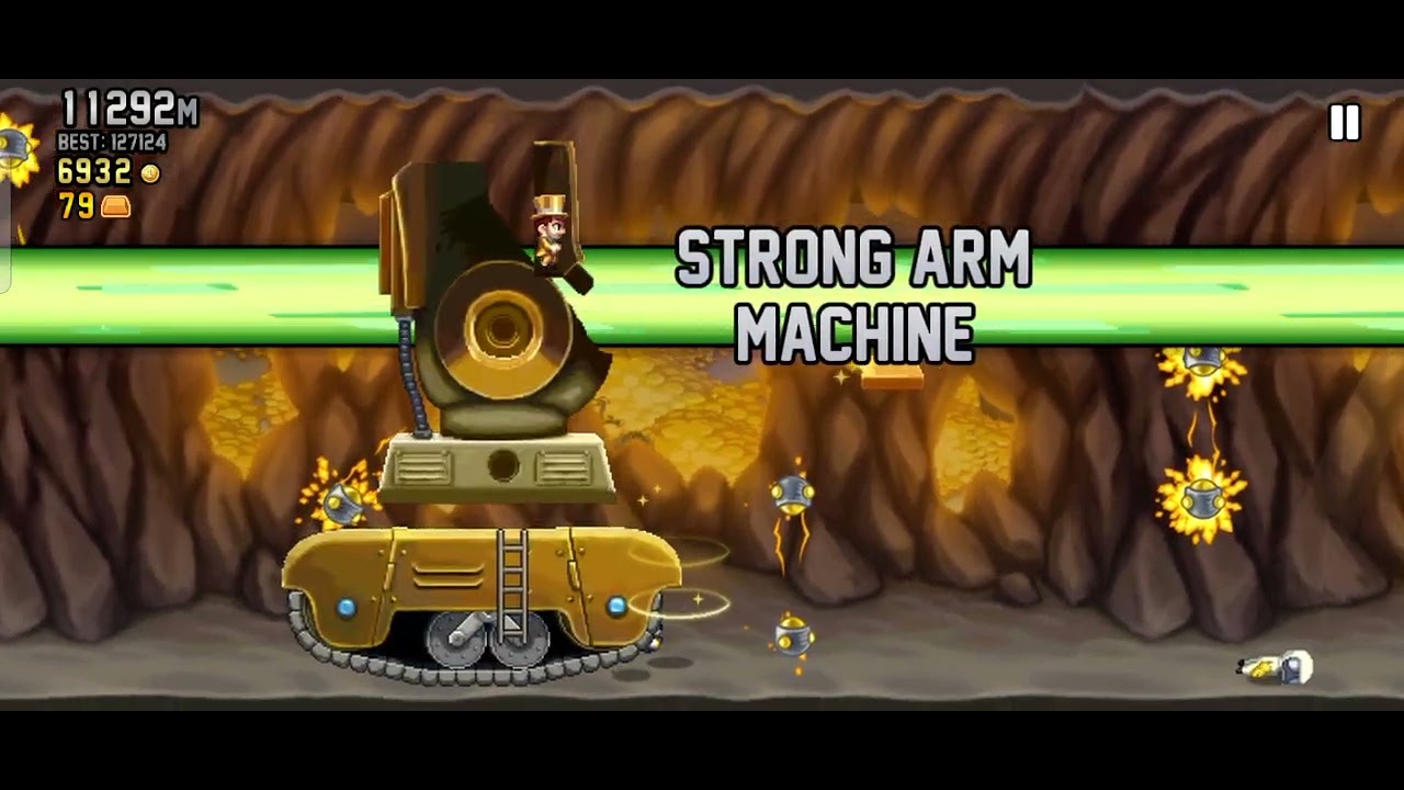 Jetpack Joyride 18355m Bling it On Run with Golden Arm Machine