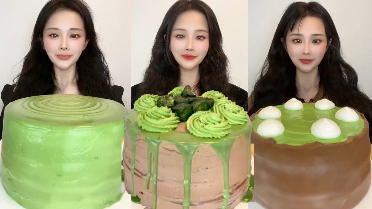 Asmr🍰Eating Matcha Cream Cake🍰 (Soft And Waxy Sound) 크림丨먹방丨Mukbang丨Satisfying丨Eatingsh