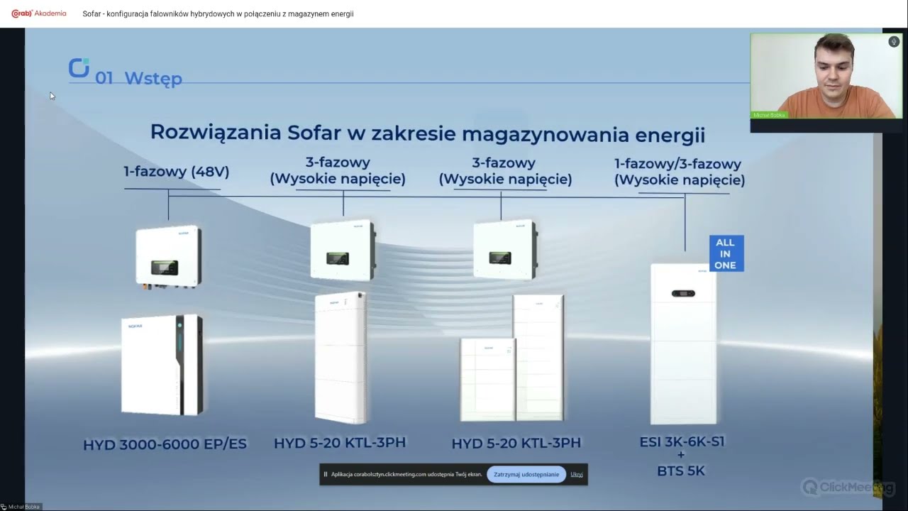 Sofar Solar - konfiguracja falowników hybrydowych w połączeniu z magazynem energii