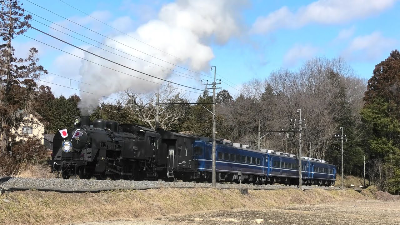 【日章旗掲出】東武鉄道 C11-325+ヨ8709+14系 SL大樹2号 下今市行 大谷向～大桑通過【4K】