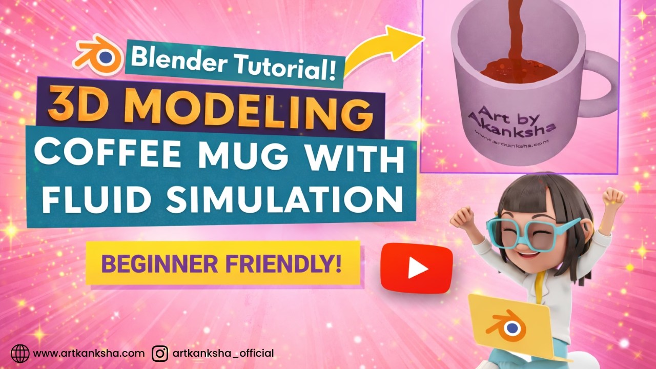 How to Make a Coffee Mug with Fluid Simulation in Blender | Full Tutorial