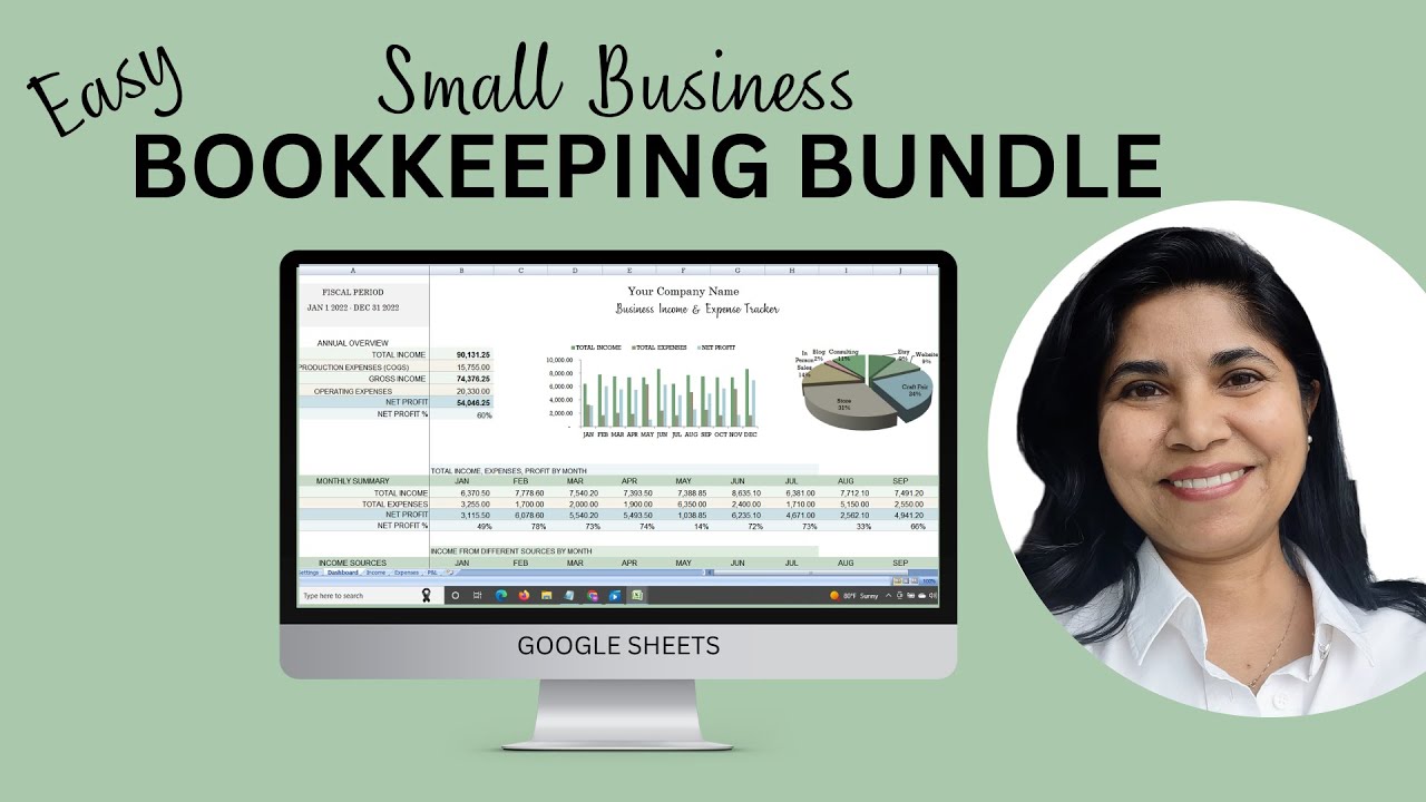 Small Business Bookkeeping Bundle | Income & Expense Tracker | Accounts Receivable Payable Tracker