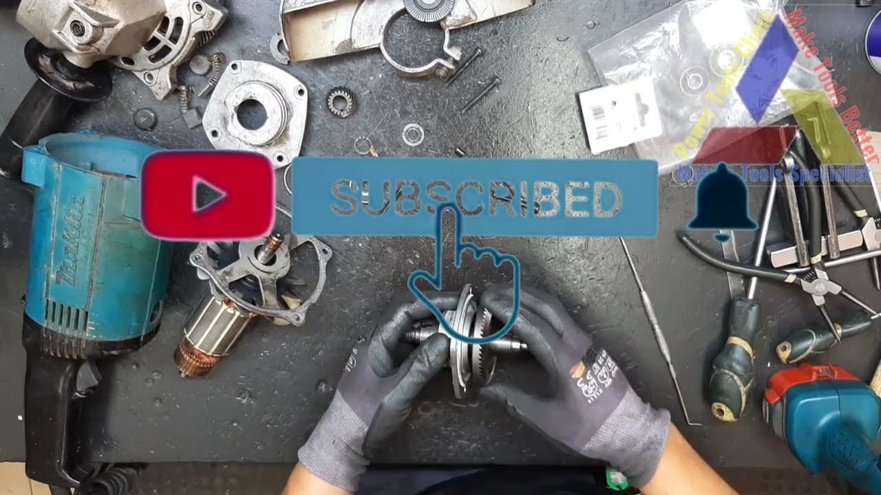 Makita Angle Grinder 9607HB diagnose and replace damage spare parts