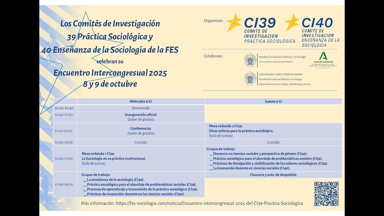 Comités de Investigación 39 Práctica Sociológica y 40 Enseñanza de la Sociología FES - Inauguración