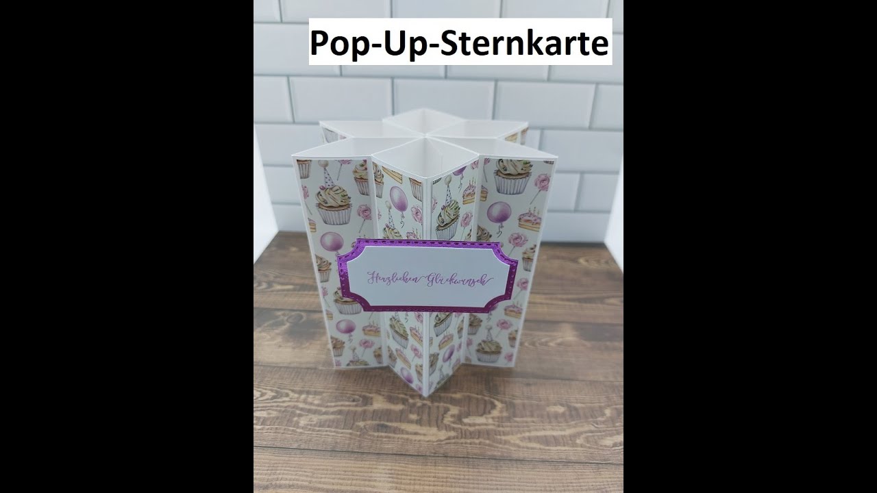 3D Pop Up Stern Karte mit passendem Umschlag - schnell und einfach ohne spezielle Stanzschablonen