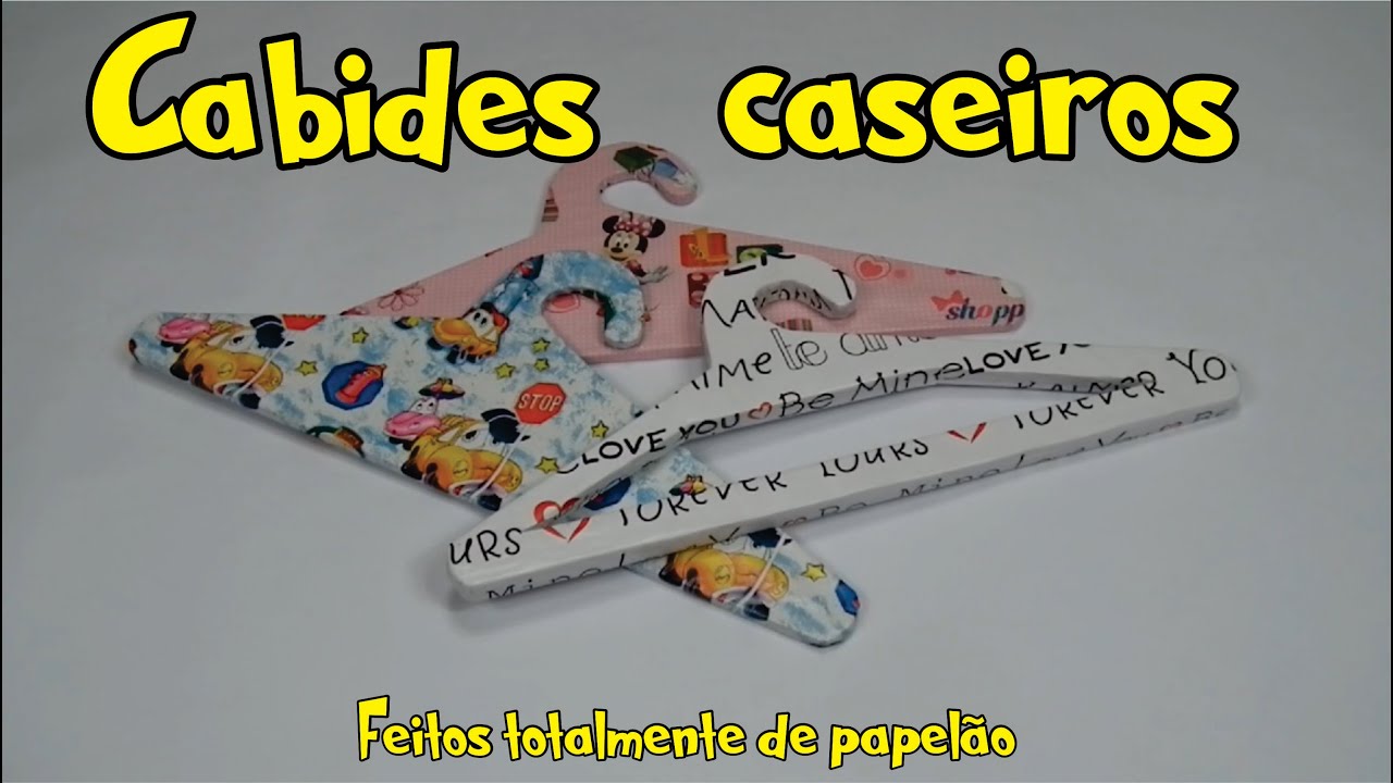 Cabide caseiro e infantil - Todo feito em papelão grosso
