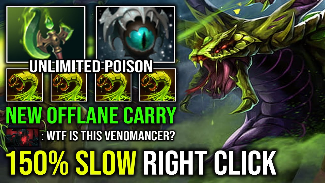 WTF 150% Move Slow Hybrid Right Click Eye of Skadi Parasma Offlane Carry Venomancer Dota 2