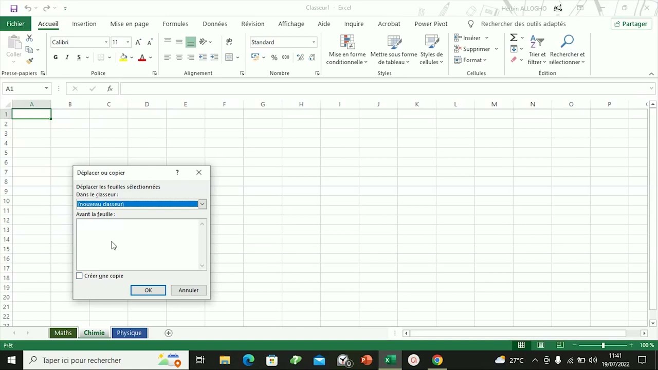 2/5 - Bien débuter avec Excel : Les actions sur les feuilles