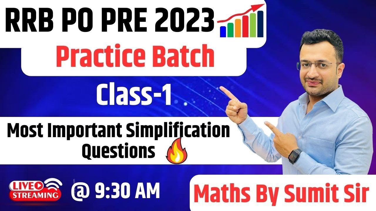 RRB PO Pre 2023 || Most important Simplification Questions || Practice Batch Class-1 || #rrbpopre
