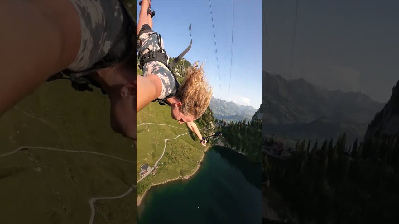 Would you dare? 😈  #bungyjumping #bungeejump #adrenalinerush #switzerland #interlaken #swissalps