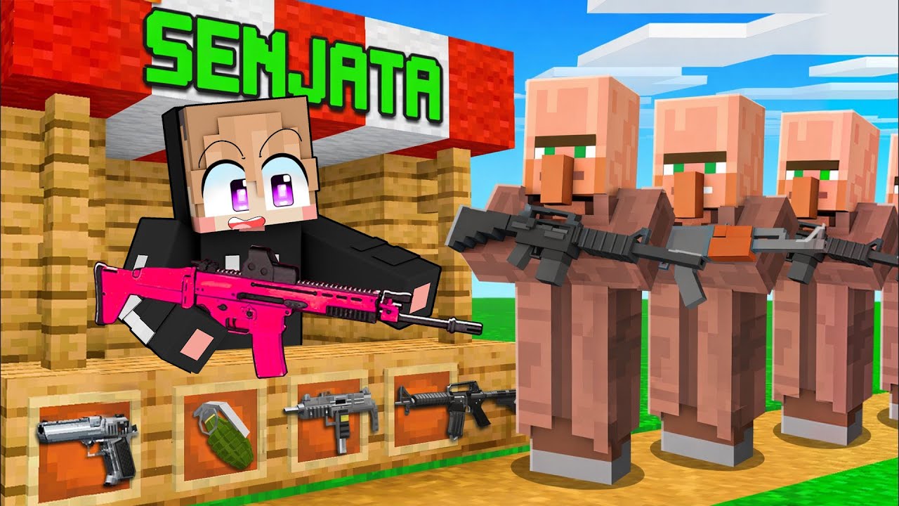 AKU MEMBUKA TOKO SENJATA DI MINECRAFT!!