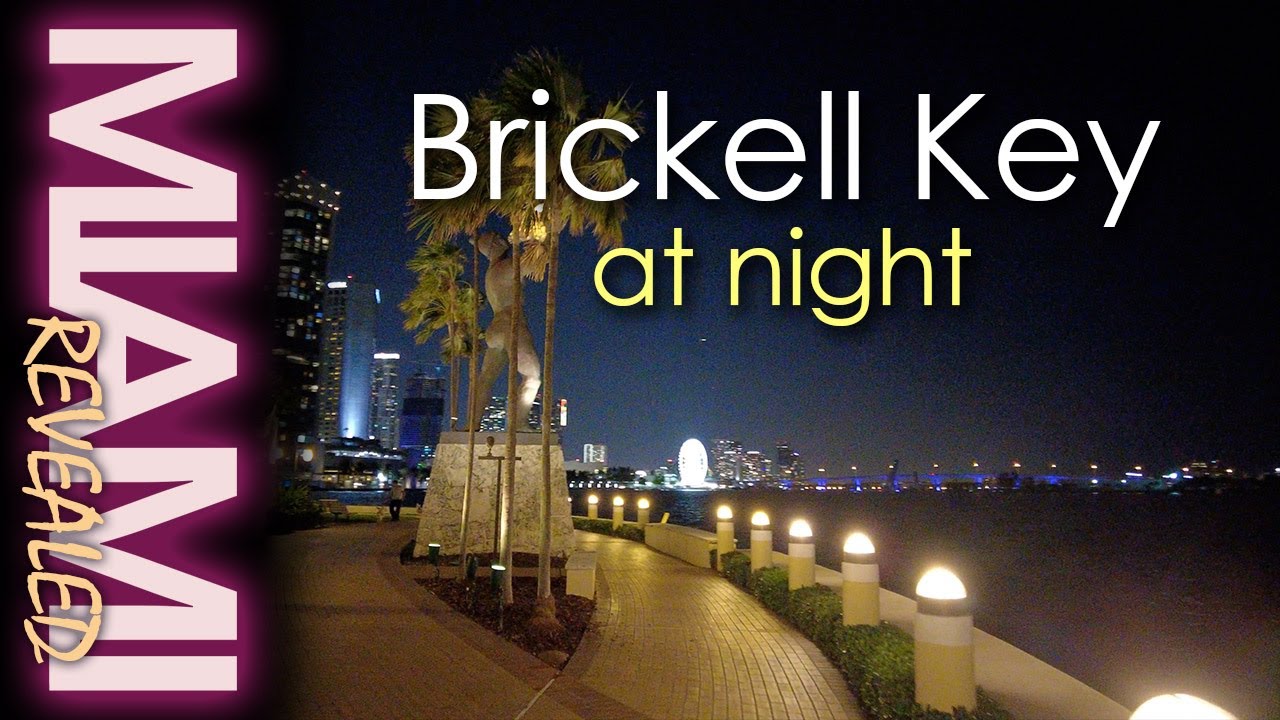 Walking around Brickell Key late at night (4K)