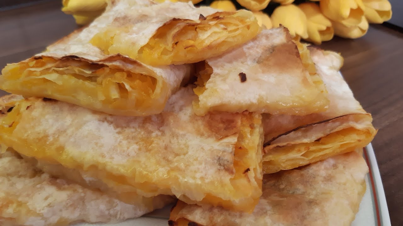#БЫСТРАЯ плацинда с ТЫКВОЙ из ЛАВАША. #Много Тыквы и никакой возни с тестом # в гостях у бабули 😉