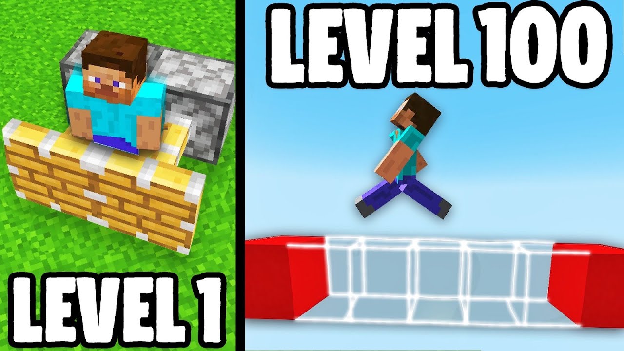 Minecraft IMPOSSIBLE Plays (Level 1 To Level 100)