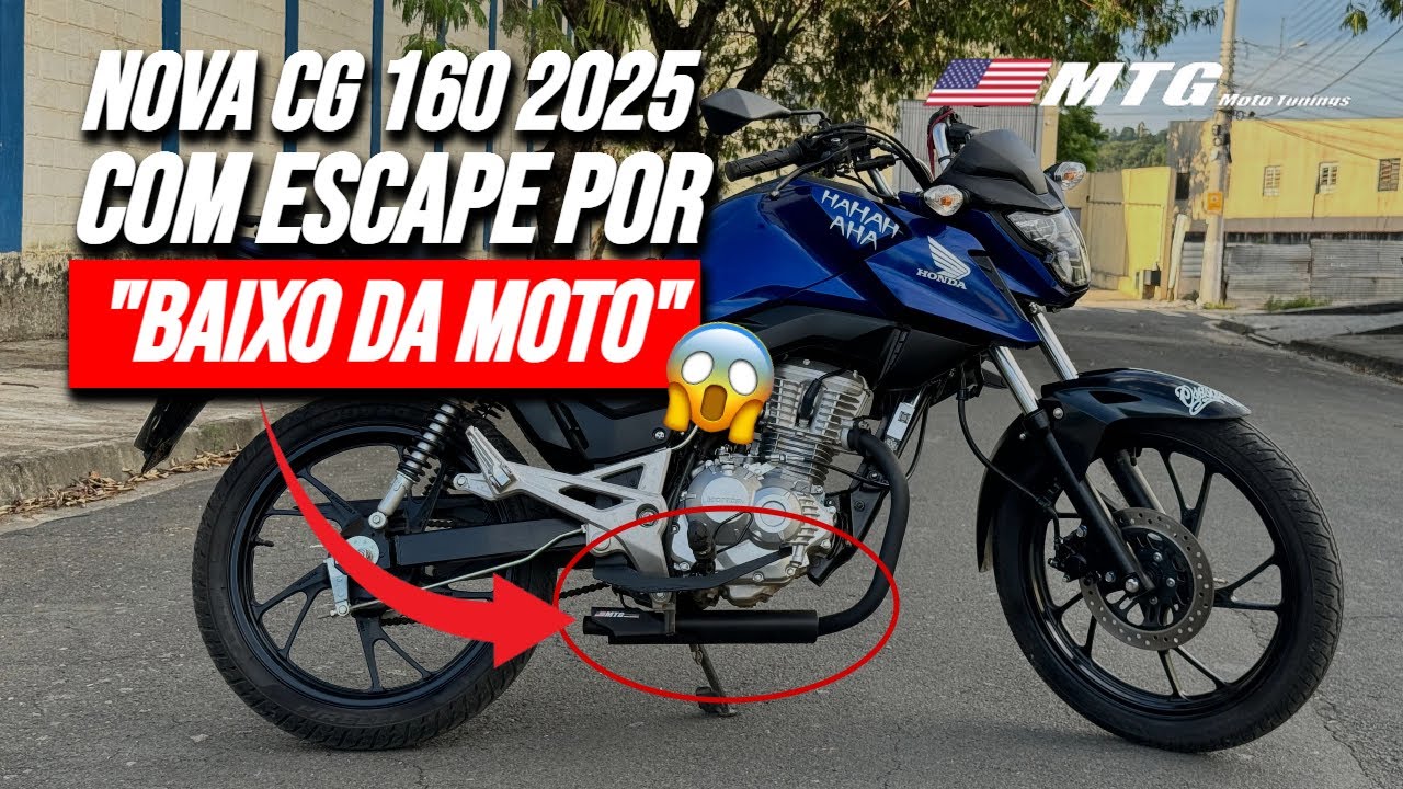 ESCAPE POR BAIXO DA MOTO NA NOVA CG 160 2025 ? LINHA SIL&Ecirc;NCIOSA MTG.