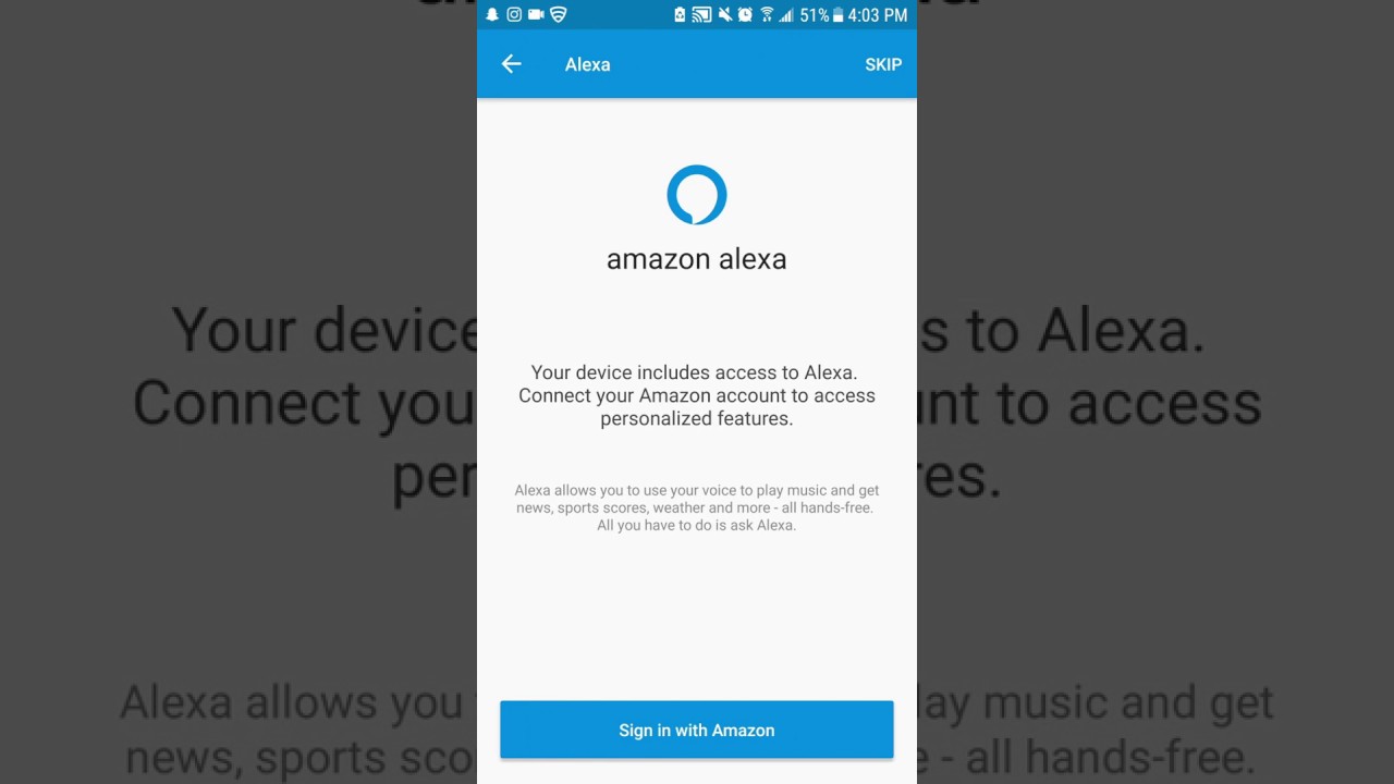 Android - Setup Alexa