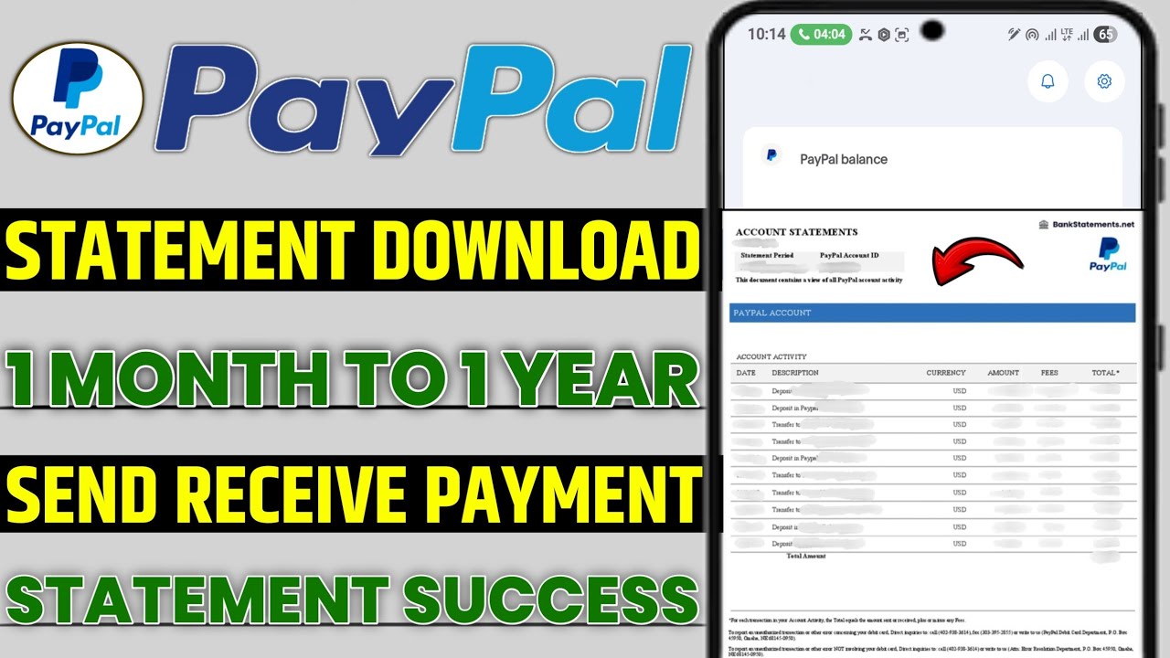 Paypal download statement PDF email | paypal account statement download PDF email | paypal activity