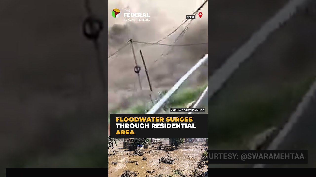 Nepal floods: Fresh footage shows force, speed, height of floodwater | #shorts