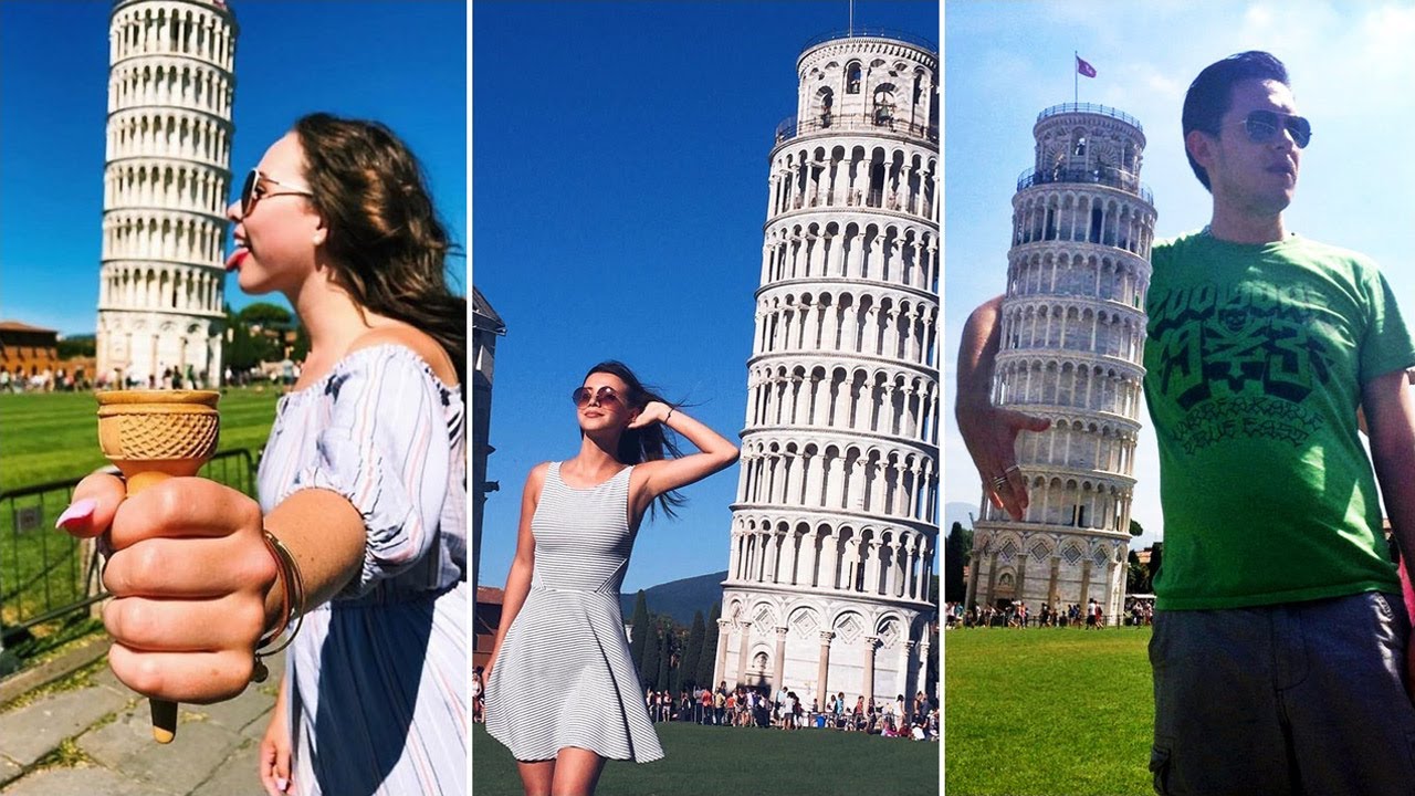 Most Creative Tourist Photos Of The Leaning Tower Of Pisa Plus 3D Virtual Tour Via Google Earth