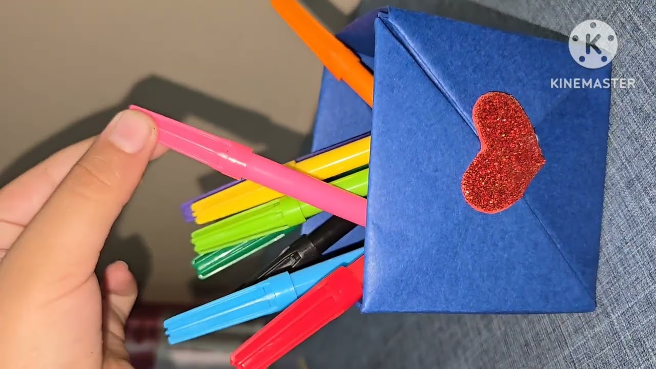 DIY| Easy Paper Craft| Paper Pen stand| Paper Pencil Pouch|Made by Siya