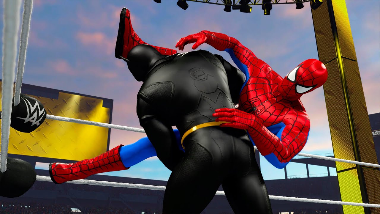 Spiderman vs Batman | Superhero Wrestling Battle WWE 2K23