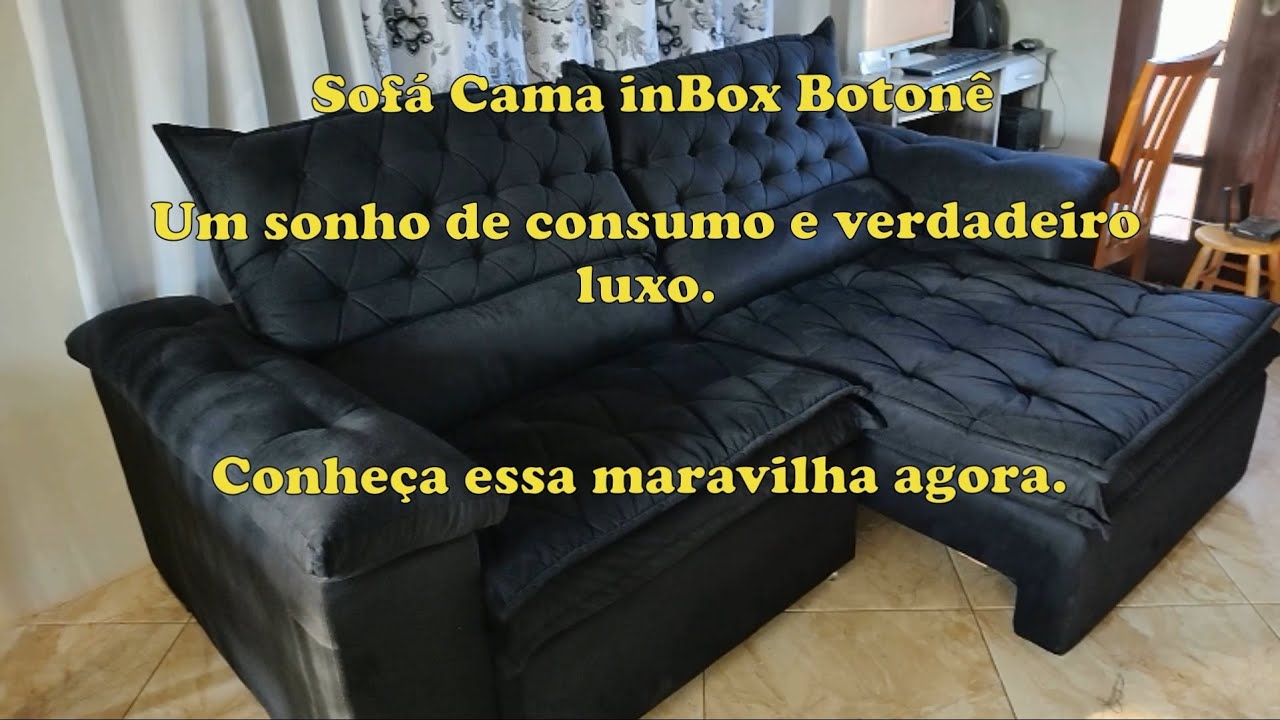 Sofá Retrátil 5 lugares, molas ensacadas. Cama inBox Botonê. UM SONHO