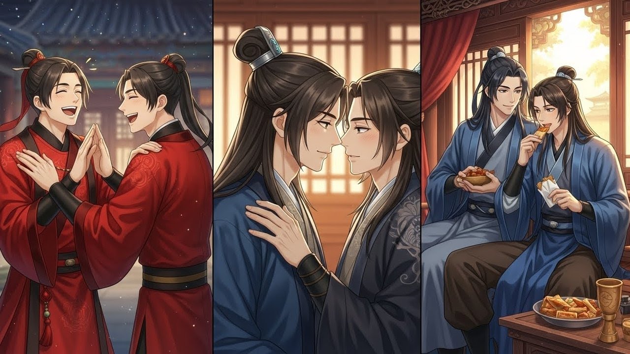 Transmigrating into a book, he goes from sworn brothers to fully bending his orientation for love.