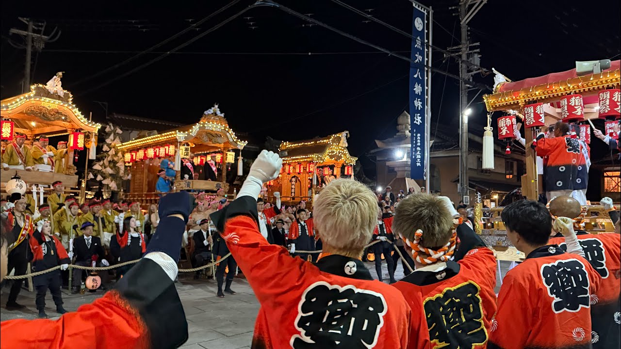 R7.10.22 魚吹八幡神社秋季例祭 楼門前 朝日谷獅子壇尻 宮出 2025/10/22(水)