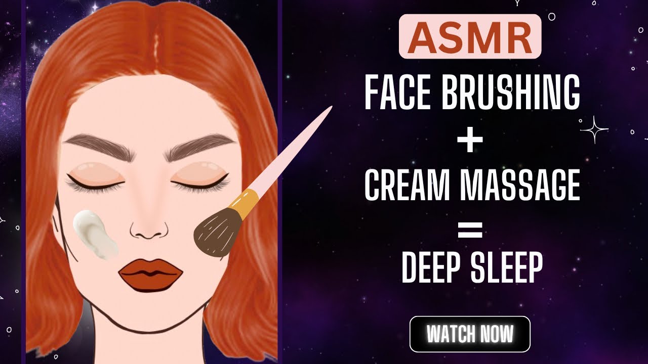 ASMR Face Brushing & Cream Massage for Deep Sleep 😴✨