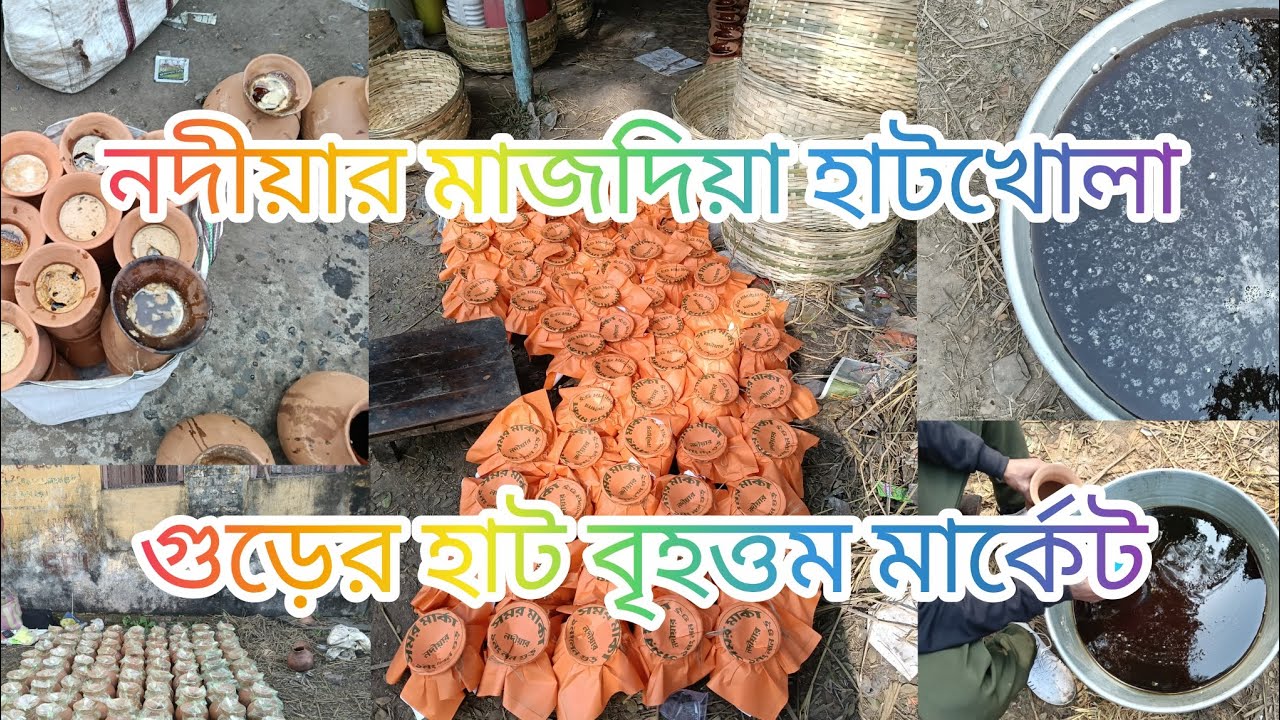 নলেন গুড়ের বৃহত্তম মার্কেট মাজদিয়া হাটখোলা নদীয়া জেলার অন্তর্গত অবস্থিত। রবি ও বুধবার বসে হাট।